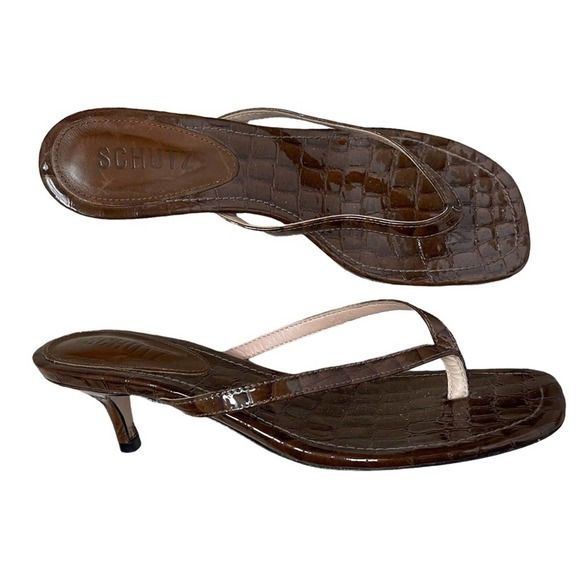 SCHUTZ Shoes Schutz Ivone Thong Sandal Brown Poshmark